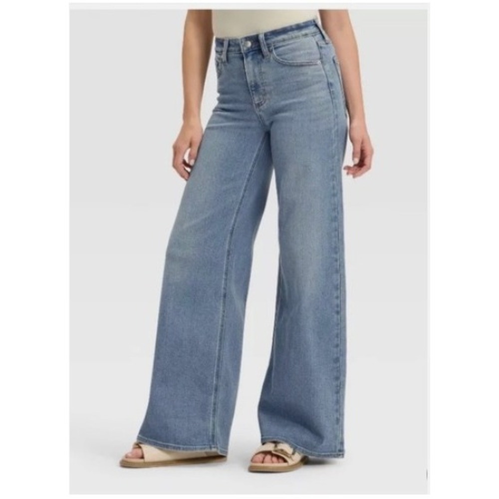 OAT New York Women's High Rise Wide Leg Cloud Luxe Denim Jeans-Sz 0/25 EUC